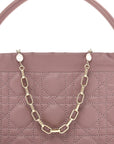 Lambskin Cannage Milly Mini Drawstring Bag Pink Peony