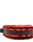 Tweed Check Medium Rocking Horse Crossbody Red Black
