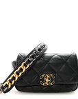 Goatskin Quilted CHNL 19 Waist Bag Black