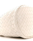 Calfskin Intrecciato Small Castello Bucket Bag White