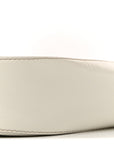 Brushed Calfskin Cleo Adjustable Strap Shoulder Bag White