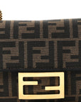 Fabric Jacquard FF 1974 Mini Baguette Tobacco Moro Black