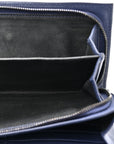 Nappa Intrecciato Continental Flap Wallet Dark Blue