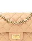 Aged Calfskin Quilted 2.55 Reissue Mini Flap Beige