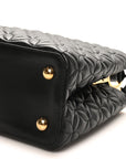 Lambskin Quilted Flower Capucines PM Black