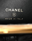 Patent Crumpled Lambskin Quilted Maxi Bow Clutch With Chain Black