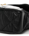 Goatskin Quilted Large CHNL 19 Flap Black