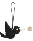Epsom Chevre Mysore Swift Alligator Lizard Birdy Bag Charm Black
