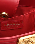 Calfskin Quilted Boy Bucket Bag Red