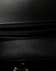 Patent Calfskin Quilted Mini Rectangular Flap So Black