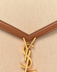 Canvas Calfskin Medium Classic Monogram Cassandra Top Handle Tan Natural