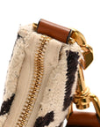 Textile Medium Ava Shoulder Bag White Black