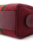 GG Supreme Monogram Textured Dollar Calfskin Web Super Mini Ophidia Top Handle Bowler Bag Rosso Ancora