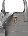 Crocodile Embossed Calfskin Mini Frances Tote Cloud Grey