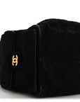 Suede Quilted Medium CHNL 25 Handbag Black