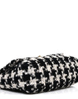 Tweed Quilted Large CHNL 19 Flap Black Ecru White