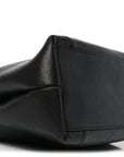 Caviar Embroidered Logo Shoulder Bag Black