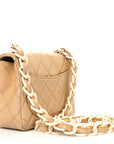 Lambskin Quilted Bekko Resin Mini Square Flap Beige