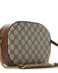 GG Supreme Monogram Bee Embroidered Mini Chain Shoulder Bag Beige Tuscany