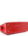 Shiny Alligator Horseshoe Mini Kelly Sellier 20 Rouge de Coeur Rose Mexico