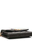 Caviar Quilted Boy Card Holder On Chain Black