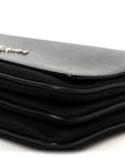 Saffiano Tessuto Nylon Chain Shoulder Bag Black