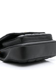 Calfskin Quilted Top Handle Flap Black
