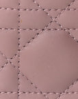 Lambskin Cannage Small Lady D-Joy Peony Pink
