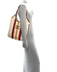 Canvas Calfskin Striped Ivy Beige Naturale Moro