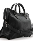 Chevre Silver Metallic Edge Hardware City Black