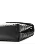 Calfskin Y Quilted Monogram Monochrome Small Loulou Chain Satchel Black