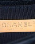 Lambskin Quilted Medium CHNL 19 Flap Navy Blue