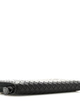 Nappa Intrecciato Zip Around Wallet Black
