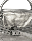 Metallic Calfskin Winnieford Satchel Silver
