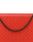 Nappa Intrecciato Continental Wallet on Chain Red
