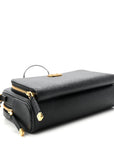 Grained Calfskin Caro Double Pouch Black