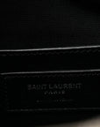 Sheepskin Matelasse Chevron Monogram Large College Satchel Dark Anthracite