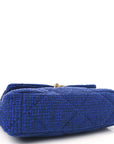Tweed Quilted Large CHNL 19 Flap Blue