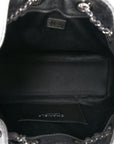 Metallic Caviar Quilted Mini CHNL 25 Handbag Silver