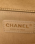Metallic Patent Calfskin Quilted Medium Boy Flap Gold