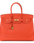 Togo BIRKIN 35 Orange Poppy
