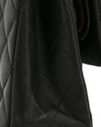 Lambskin Quilted Medium Double Flap Black