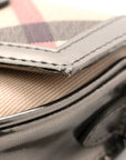 Patent Nova Check Mini Crossbody Bag Pewter