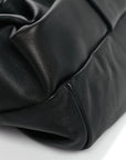 Lambskin Rose Clutch Black