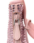 Satin Crystal Mini Re-Edition 2000 Bag Alabastro