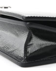 Textured Patent Bi-color GG Marmont Wallet on Chain Silver Blue