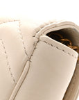 Calfskin Matelasse Super Mini GG Marmont Shoulder Bag White
