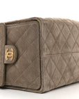 Suede Quilted Medium CHNL 25 Handbag Dark Grey