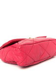Goatskin Quilted Large CHNL 19 Flap Dark Pink