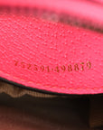 GG Supreme Monogram Textured Dollar Calfskin Web Ophidia Small Crossbody Bag Beige Ebony Fuchsia